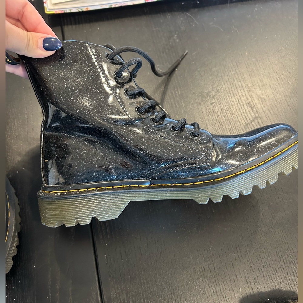 Dr. Martens Black Glitter Boots - Picture 4 of 7